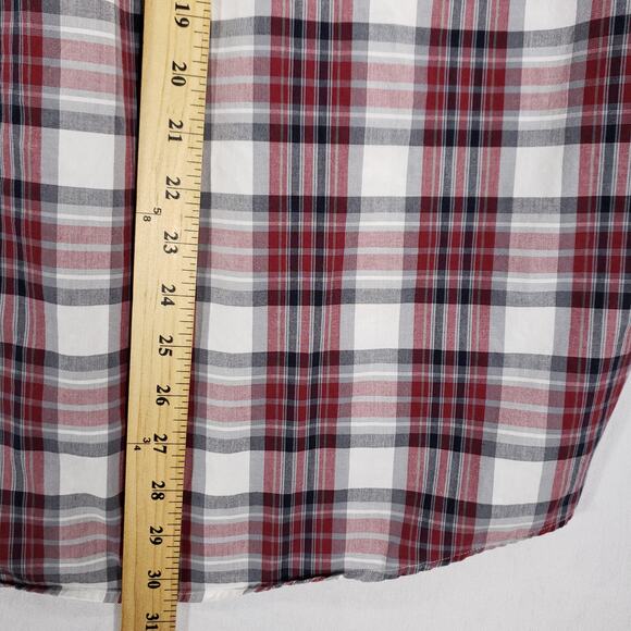 Nautica Shirt  Mens Extra Large Red Plaid Long Sleeve Casual Preppy Button Up - Picture 9 of 10